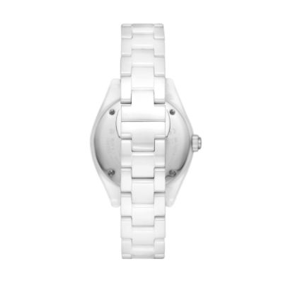 Emporio Armani Three Hand Date White Ceramic Watch AR70014