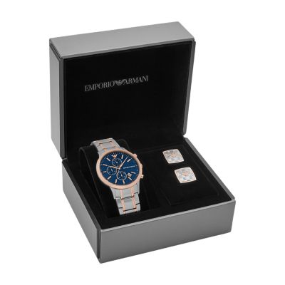 Emporio Armani Men's Chronograph Two-Tone Steel Watch Gift Set - AR80025 -  Watch Station