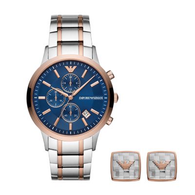 Emporio Armani Men's Chronograph Two-Tone Steel Watch Gift Set - AR80025 -  Watch Station