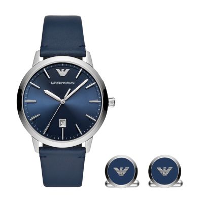 armani watch and cufflink set