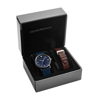 Men's watch with hot sale changeable straps