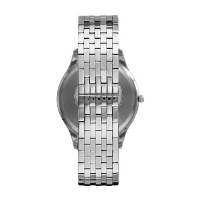 Armani 3-Zeiger-Werk Emporio Armband Watch Uhr AR80048 Edelstahl Special - Edition Station - Set