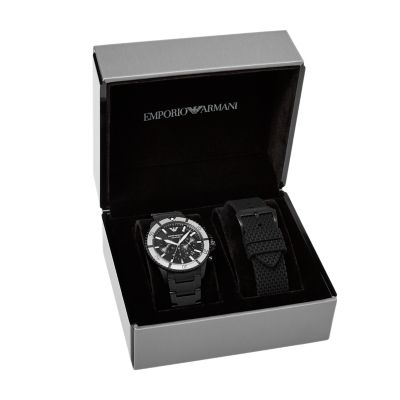 Emporio Armani Chronograph Watch and Interchangeable Strap Set