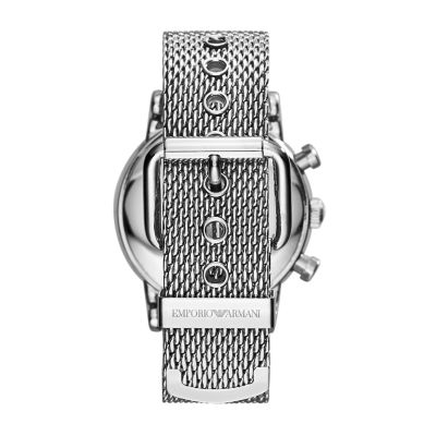 Emporio Armani Chronograph Stainless Steel Mesh Watch and Bracelet Set -  AR80062SET - Watch Station