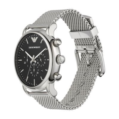 Emporio Armani Chronograph Stainless Steel Mesh Watch and Bracelet Set -  AR80062SET - Watch Station