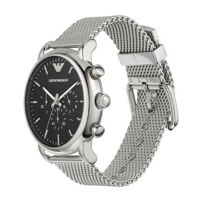 Emporio Armani Chronograph Stainless Steel Mesh Watch and Bracelet