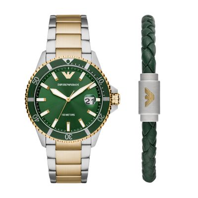 Emporio armani deals watch two tone