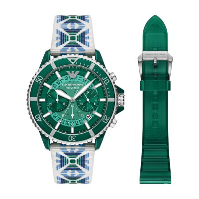 Emporio armani hotsell watch green strap