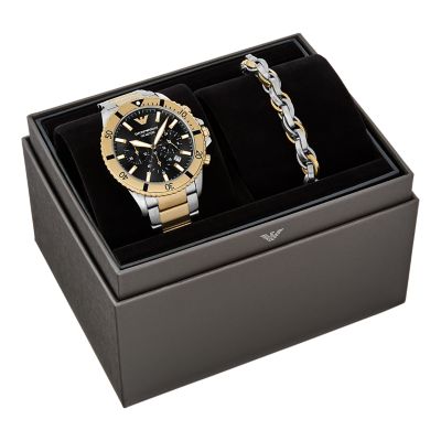 Emporio Armani World Explorer Chronograph Two-Tone Stainless