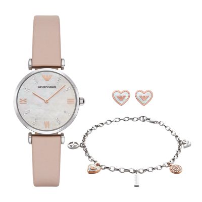 pink armani watch