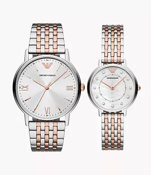 Emporio Armani Two-Tone Stainless Steel Watch Set