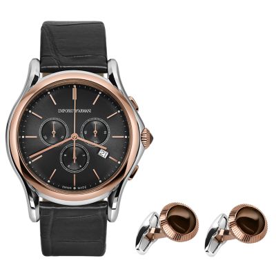 armani watch and cufflink set