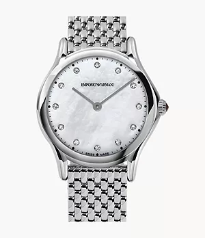 Emporio Armani Swiss Women's Two-Hand Stainless Steel Watch