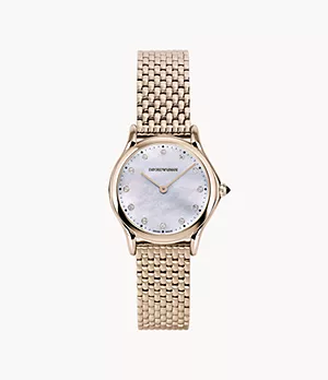 Emporio Armani Swiss Two-Hand Gold-Tone Stainless Steel Watch