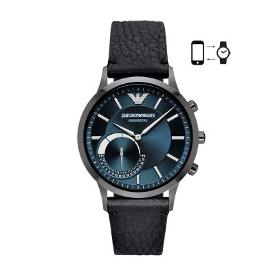 emporio armani black hybrid smartwatch