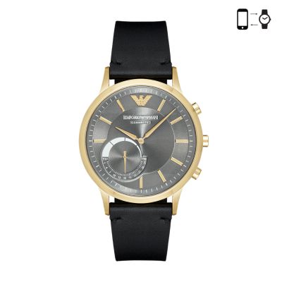 emporio armani black hybrid smartwatch