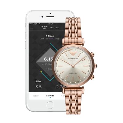 emporio armani smartwatch rose gold