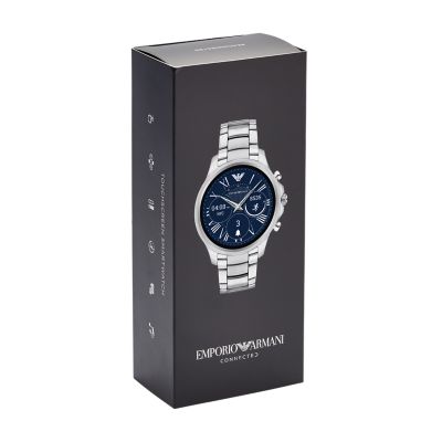 emporio armani stainless steel touchscreen smartwatch