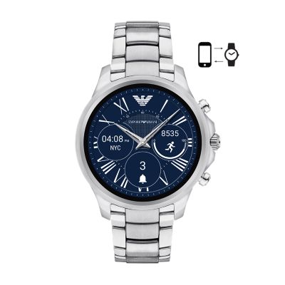 emporio armani stainless steel touchscreen smartwatch