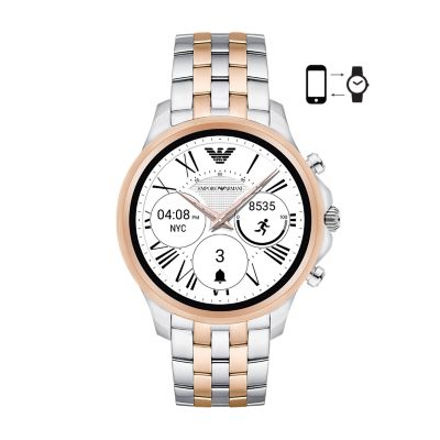 emporio armani stainless steel touchscreen smartwatch