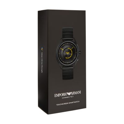 armani black touchscreen smartwatch
