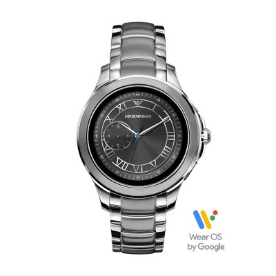 emporio armani stainless steel touchscreen smartwatch