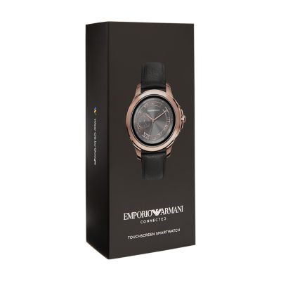 Emporio Armani Men's Black Leather 