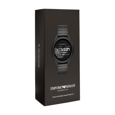 emporio armani black smartwatch