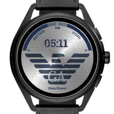 armani black touchscreen smartwatch