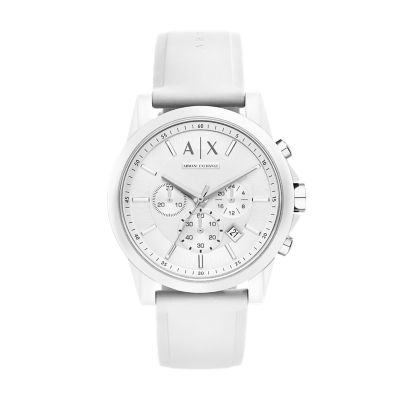 Armani Exchange Men's Chronograph White Silicone Watch - AX1325 - Watch  Station