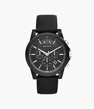 Montre chronographe Armani Exchange en silicone noir