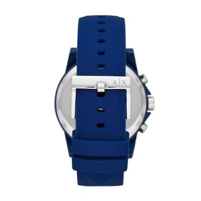 Chronograph Watch Watch Exchange Armani Silicone Station Blue - AX1327 -