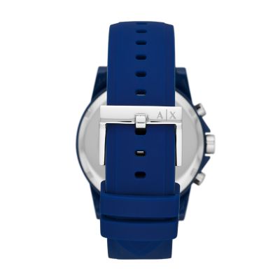 Armani exchange blue online dial adjustable strap watch