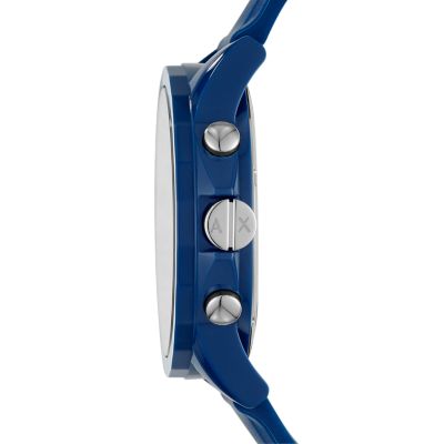 Armani Exchange Chronograph Blue Silicone Watch - AX1327 - Watch 