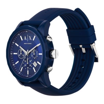 Armani Exchange Chronograph Blue Silicone Watch - AX1327 - Watch