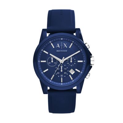 Armani Exchange Chronograph Blue Silicone Watch - AX1327 - Watch