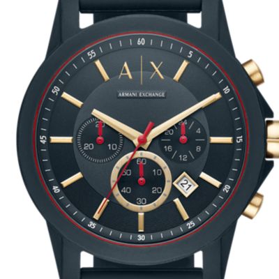 Armani Exchange Chronograph Blue Silicone Watch