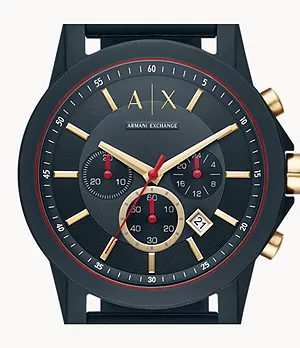 Montre chronographe Armani Exchange en silicone bleue