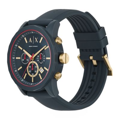 AX1335 Silicone - - Blue Station Chronograph Armani Watch Watch Exchange
