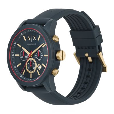 Silicone Exchange Watch AX1335 Armani Watch - - Chronograph Station Blue