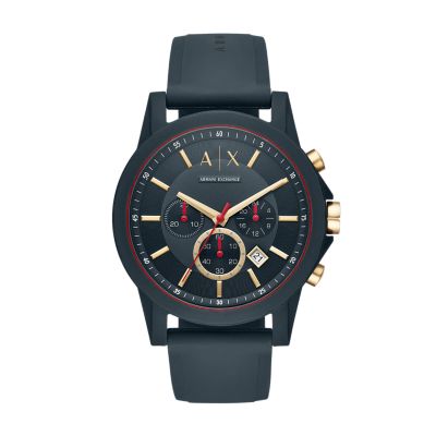 armani exchange blue chronograph watch