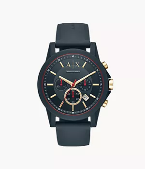 Montre chronographe Armani Exchange en silicone bleue