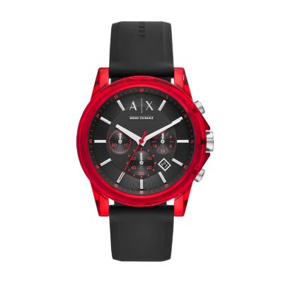 armani exchange red watch