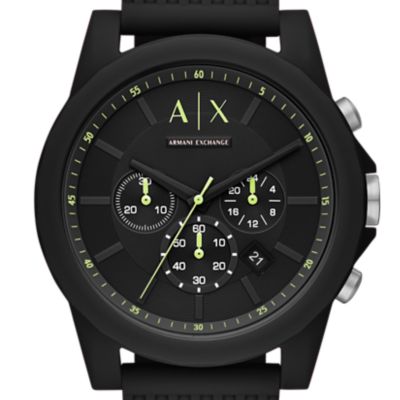 Chronograph Black Silicone Watch