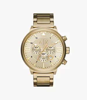 Armani Exchange Chronograph Gold-Tone Steel Watch