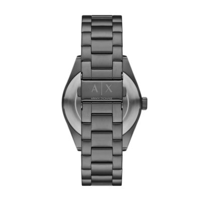 Armani Exchange Three Hand Date Gunmetal Stainless Steel Watch AX1421 Watch Station