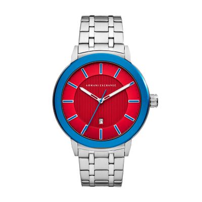 armani exchange red watch