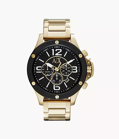 Höchste Qualität der Branche Armani Exchange Watch AX1511 Watch - - Stainless Steel Gold-Tone Chronograph Station