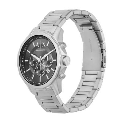 Armani Exchange Chronograph Stainless Steel Black Dial Quartz AX1722 Mens  Watch