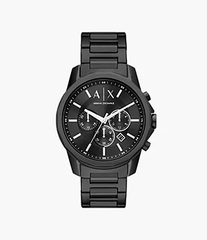 Montre chronographe Armani Exchange en acier inoxydable, noire
